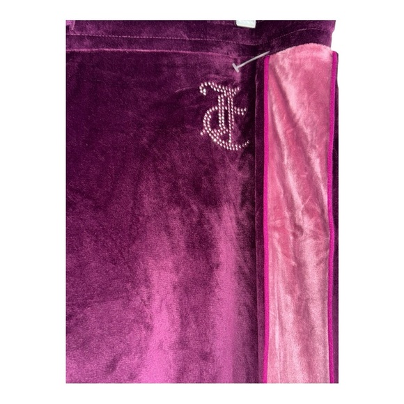 Juicy Couture Size Large NWOT Drawstring Burgundy and Light Pink PJ Pants - Picture 2 of 8